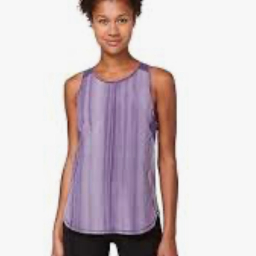 Lululemon Sculpt Tank Brushed Spray Dye White Purple Ink Size 4